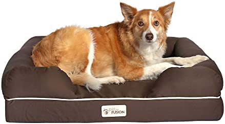 PetFusion Ultimate Dog Bed, Orthopedic Memory Foam, Multiple Sizes/Colors, Medium Firmness Pillow, Waterproof Liner, YKK Zippers, Breathable 35% Cotton Cover,1yr. Warranty