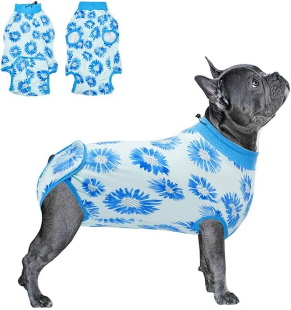 PetWarm Post-Spay & Neuter, Weaning, Prevents Licking After Surgery Onesie for Male & Female/Recovery Suit for Dogs with Sleeves, Dogs Cotton Protect Abdominal Dog Cat After Surgery Dog Onesie, Small