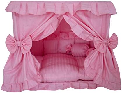 Princess Pink Pet Dog Handmade Bed House+1 Candy Pillow (S)
