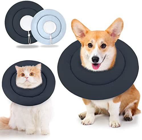 Soft Dog Cones for Small Medium Dogs and Cats Adjustable Dog Donut Collar Water-Proof Pet Cone Alternative After Surgery Pet Recovery Collar for Large Dogs Comfy Elizabethan Collar to Stop Licking