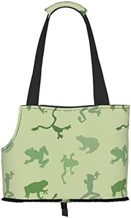 Soft Sided Travel Pet Carrier Tote Hand Bag Funny-Camo-Green-Frog Portable Small Dog/Cat Carrier Purse
