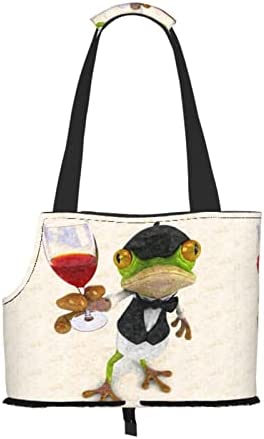 Soft Sided Travel Pet Carrier Tote Hand Bag Puerto-Rico-Tree-Frog-Gentleman Portable Small Dog/Cat Carrier Purse