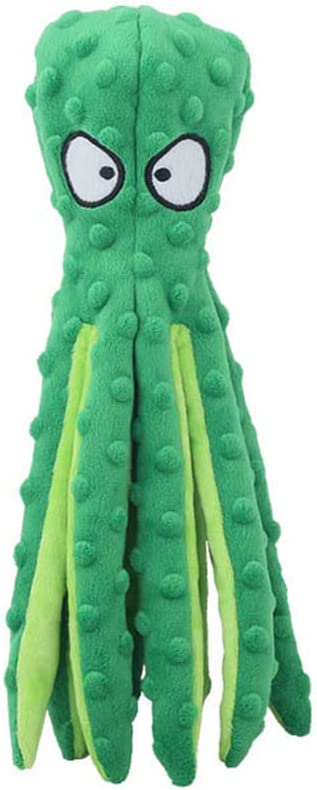 Squeaky Octopus Dog Toys for Large Dogs, No Stuffing Crinkle Paper Plush Dog Toys for Puppy Teething, Durable Interactive Dog Toys for Small Medium Dogs (Green)