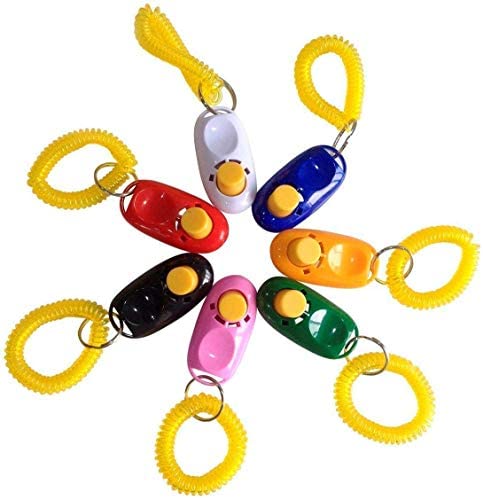 SunGrow 7-Pack Dog Clicker for Training with Wrist Bands, 2 Inches Multicolor, Pet Cat Dog Training Clickers & Behavior Aids, Convenient and Effective Clicker Training Tools for Puppy or Cat