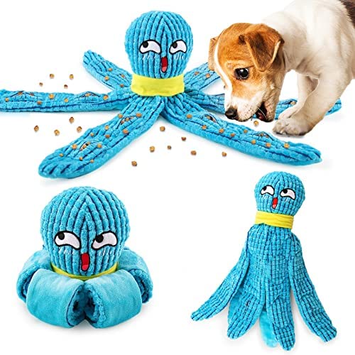 TOTARK Snuffle Dog Puzzle Toys for Large Dogs, Octopus Dog Snuffle Toys Interactive Dog Toys for Boredom, Squeaky Crinkle Puzzle Toys for Small Dogs Mental Stimulation Enrichment Foraging Training