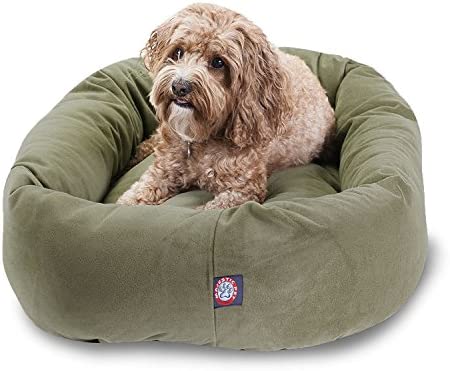 32" Sage Suede Bagel Dog Bed By Majestic Pet Products