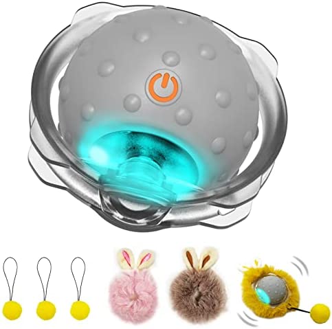 AUKL Interactive Cat Toys Ball with Super Driver, Motion Activate Electric Cat Toy Recommend on Wool Carpet (Robot)