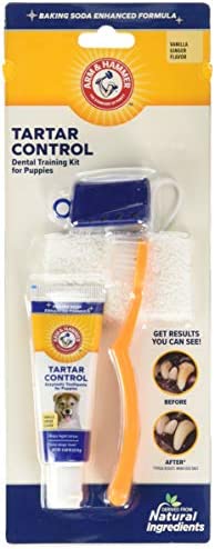 Arm & Hammer for Pets Tartar Control Dental Training Kit for Puppies | Dog Toothbrush, Toothpaste, & Fingerbrush, Total Kit for Ideal Puppy Dental Health | Yummy Vanilla Ginger Flavor