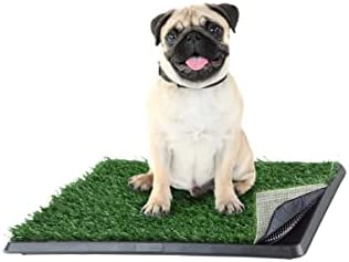Artificial Grass Puppy Pee Pad for Dogs and Small Pets - 16x20 Reusable 4-Layer Training Potty Pad with Tray - Dog Housebreaking Supplies by PETMAKER