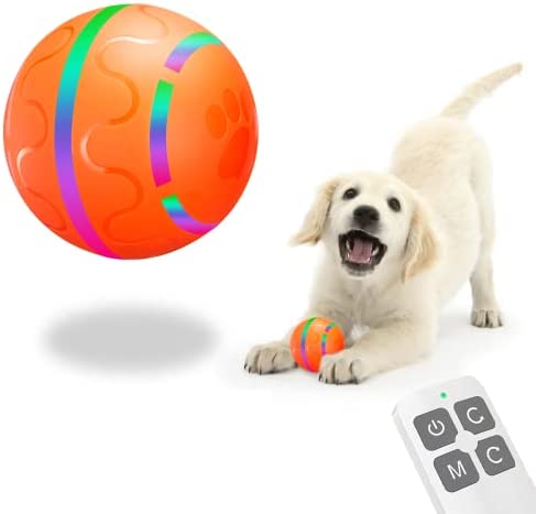 Belobill Smart Interactive Dog Toys Ball with Remote Control, LED Lights, Made of Natural Rubber, Automatic Rolling Ball, Jumping Activation Ball, Wicked Ball for Medium/Large Dog, USB Rechargeable