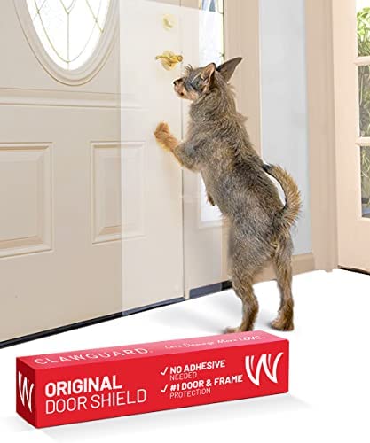 CLAWGUARD Original The Ultimate Door Scratch Shield, Frame & Wall Scratch Protection Barrier for Dog and Cat Clawing, Scratching and Damaging Doors, Scratch Shield 18in x 43in