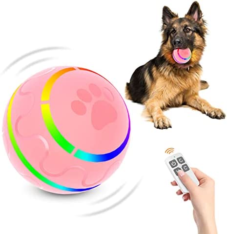 CUXMUX Remote Control Dog Balls, Peppy Pet Ball for Dogs, Aggressive Chewers Toy, Automatic Interactive Rolling & Bouncing Busy Ball