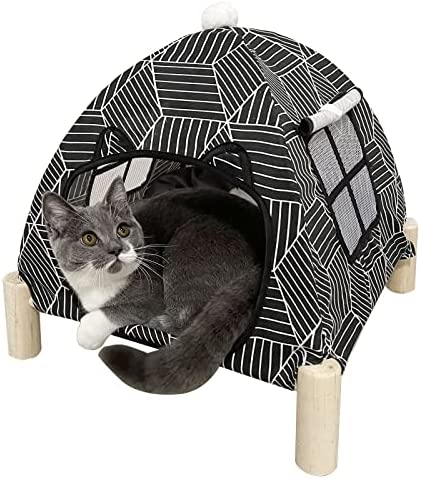 Cat and Dog Hammock, Pet Teepee House, Removable Portable Indoor / Outdoor pet Bed, Suitable for Cats and Small Dogs (Black Diamond Teepee House)