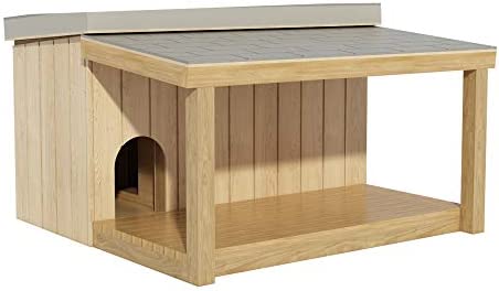Dog House Plans DIY Large Outdoor Wooden Pet Kennel Shelter with Covered Porch