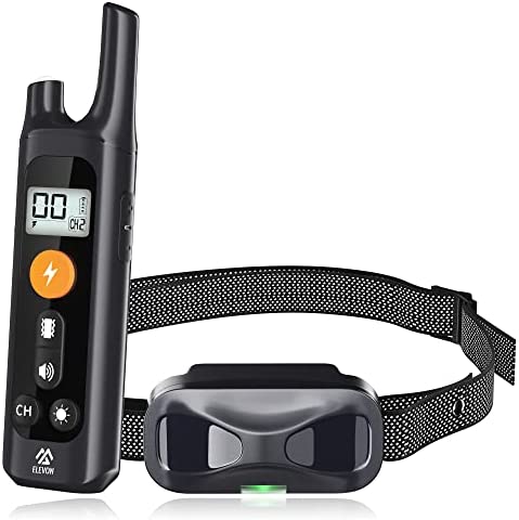ELEVON Dog Training Collar Waterproof Rechargeable Anti Bark Deterrent Anti-Bark Behavior Stopper with Remote -2600Ft Control Range and 3 Training Modes for Pet Dogs