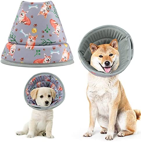 Fuz Bigaza Soft Dog Cone for Dogs After Surgery Adjustable Dog Cones for Dogs to Anti-Bite Lick Wound Comfortable Elizabethan Collar for Dogs Functional Dog Cone Collar for Large Medium Small Dogs