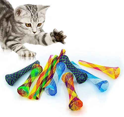 ISMARTEN Cat Spring Toys, 30 Packs Cat Tube Spring Toy Interactive Cat Toy for Indoor Cats, Plastic Spring Coils Attract Cats to Swat, Bite, Hunt(Random Color) (30 Packs)