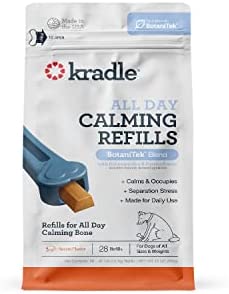 Kradle All Day Calming Bone Refill Kit, (28 Pack), Refills for All Day Calming Bone, Dog Relief for Separation Anxiety, Thunder, Car Rides, Stress, and with BotaniTek Calming Formula, Bacon Flavor