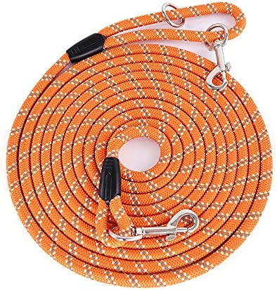 Long Dog Rope Leash for Dog Training 16FT/30FT/50FT/100FT, Reflective Threads Check Cord Recall Training Agility Lead , Heavy Duty Dog Lead for Large Medium Small Dogs Playing, Camping, or Backyard