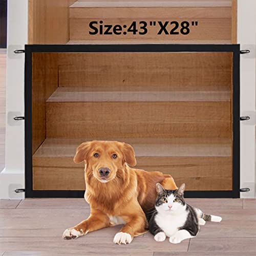 Magic Gate for Dogs, Pet Doorway Gate, Dog Mesh DoorScreen Gate, Dog Safety Net Gate Home Outside Doorway Gate for Stairs, Outdoor and Doorways Pet Isolation Net Fence No Drill Gate As Seen As On TV