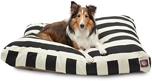 Majestic Pet Vertical Stripe Rectangle Dog Bed, Black, Large
