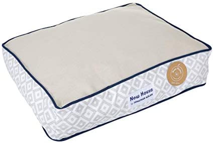 Now House for Pets by Jonathan Adler Grey Diamond Cushion Dog Bed, Small | Small Dog Bed Washable Dog Bed for Small Dogs by Now House by Jonathan Adler