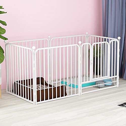 PEIPOOS Dog Pen Pet Playpen Panel Pen Bunny Fence Indoor Outdoor Fence Playpen Heavy Duty Exercise Pen Dog Crate Cage Kennel(White)