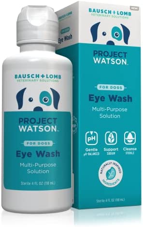 Project Watson Eye Wash for Dogs, Gentle pH Balanced Formula to Help Reduce Risk of Infection, Help Remove Tear Stains & Support Eye Health, Fragrance Free, 4 Fl Oz