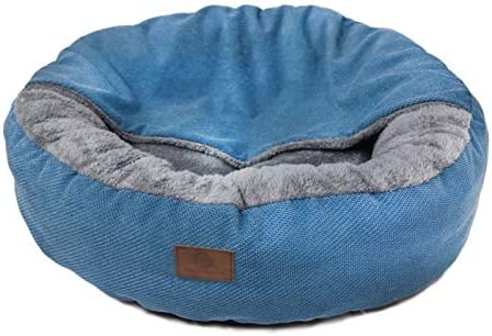 SXNBH Round Plush Dog Bed House Dog Mat Winter Warm Sleeping Cats Nest Soft Long Plush Dog Basket Pet Cushion Portable Pets Supplies