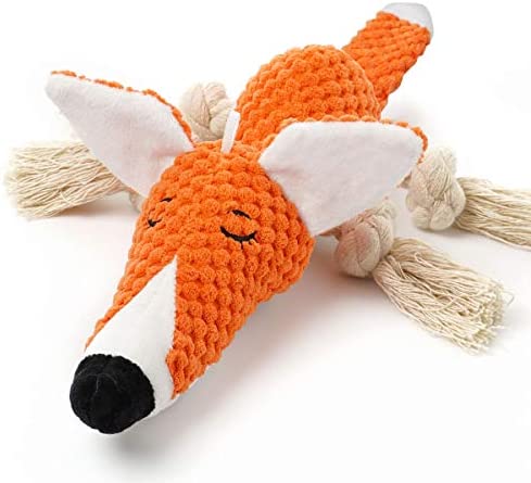Sedioso Large Dog Toys, Cute Squeaky Dog Toy, Stuffed Animal Plush Toys for Puppies, Durable Dog Chew Toys for Small,Middle,Large Breed (Orange(Fox), Fox)