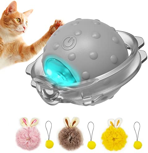 Sofolor Smart Interactive Cat Toys - Automatic Cat Toys for Indoor Cats, USB Rechargeable Cat Ball Toys with LED Lights, Electric Cat Mice Toys, Auto On/Off