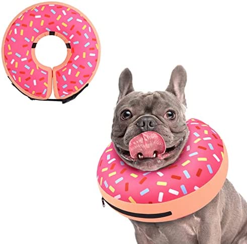 Supet Inflatable Dog Cone Collar Alternative After Surgery, Dog Neck Donut Collar Recovery E Collar, Soft Dog Cone for Small Medium Large Dogs