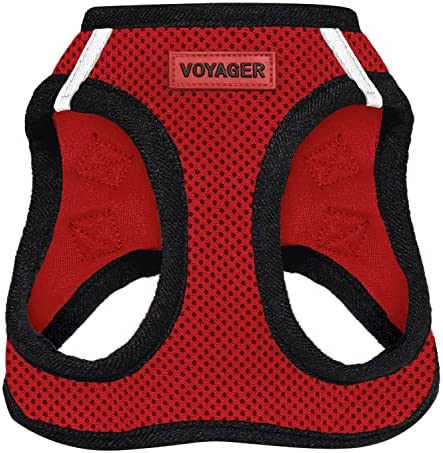 Voyager Step-In Air Dog Harness - All Weather Mesh Step in Vest Harness for Small and Medium Dogs by Best Pet Supplies - Red Base, M