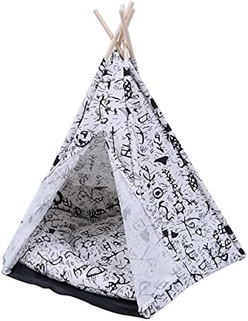 Zerodeko Cat Shelter Outdoor Dog& Cat Pet Tents Portable Pet Teepee Tent Folding Washable Pet Tent House with Cushion Indoor Outside Indoor Tent